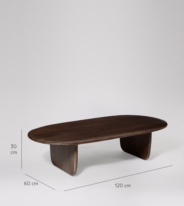 Qwerty Solid Wood Coffee Table in Tobacco-stained Finish