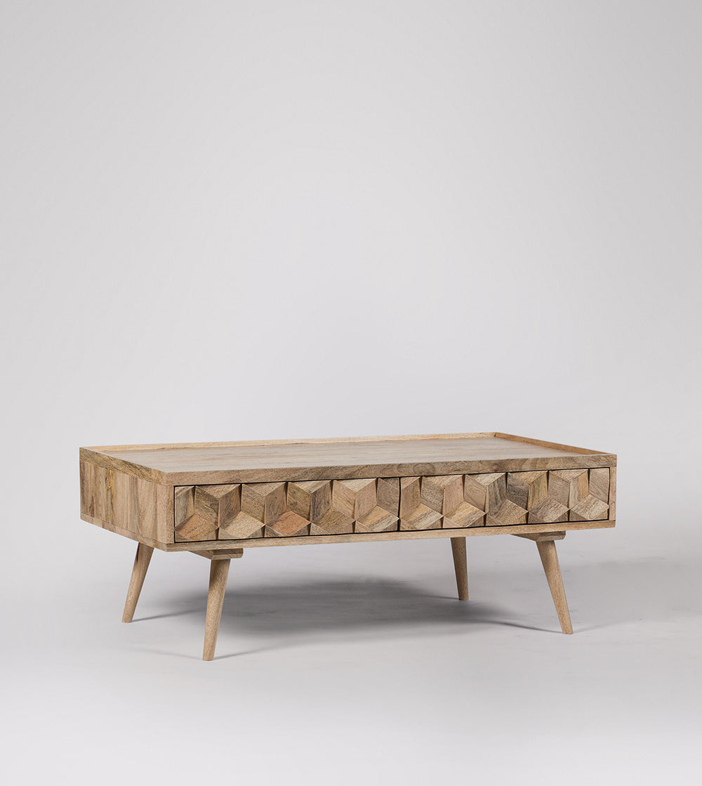 Tear Solid Wood Coffee Table in Natural Finish
