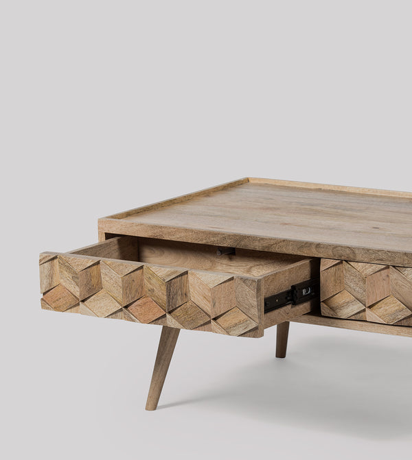 Tear Solid Wood Coffee Table in Natural Finish