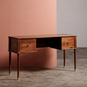 Qaqa Solid Wood Study Table in Light Brown Finish