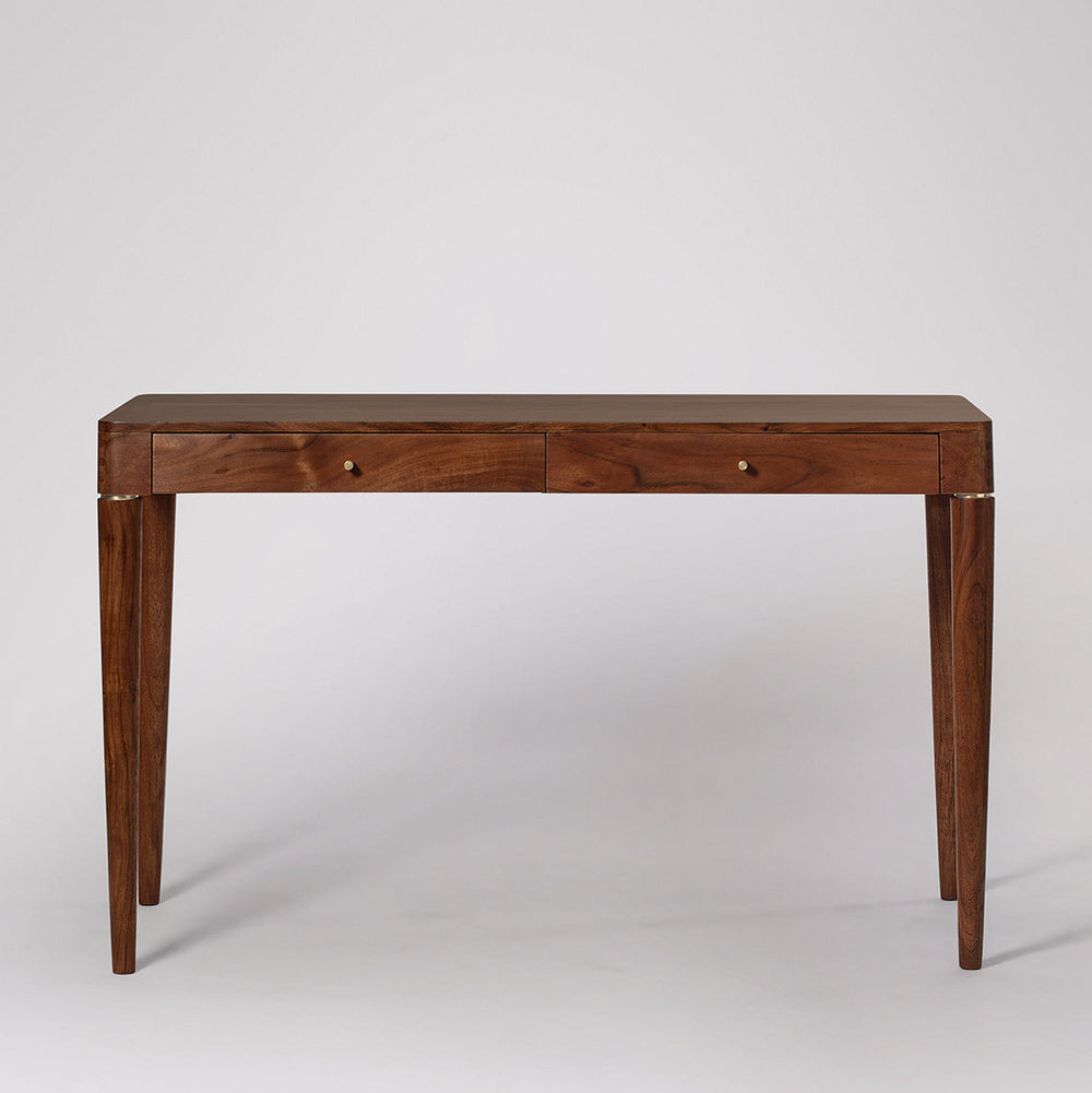 Tbuddy Solid Wood Study Table in Dark Brown Finish
