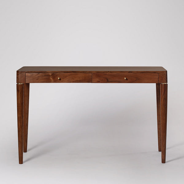 Tbuddy Solid Wood Study Table in Dark Brown Finish