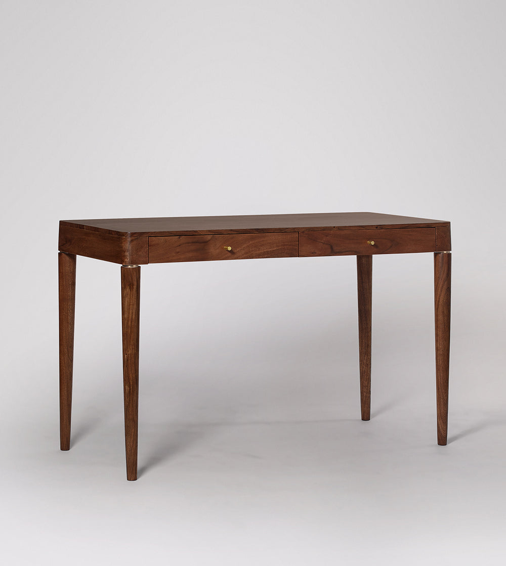 Tbuddy Solid Wood Study Table in Dark Brown Finish