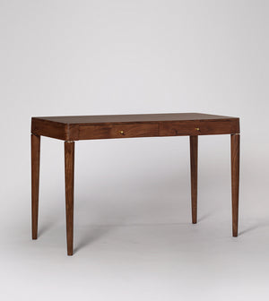 Tbuddy Solid Wood Study Table in Dark Brown Finish