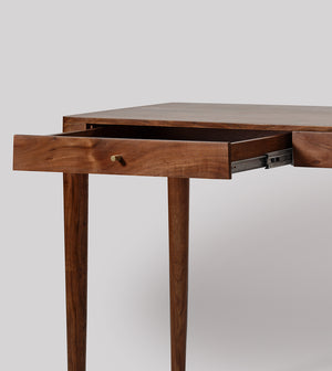 Tbuddy Solid Wood Study Table in Dark Brown Finish