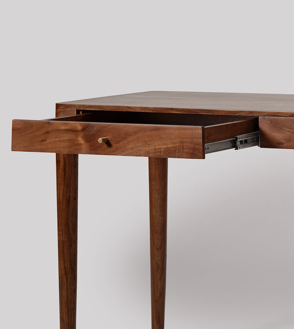 Tbuddy Solid Wood Study Table in Dark Brown Finish