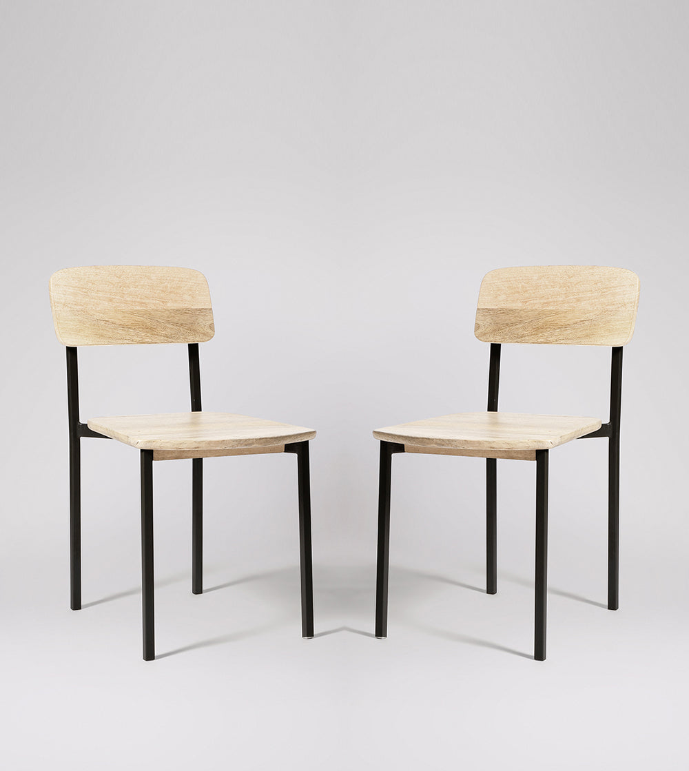 Land Solid Wood Dining Chair in natural Finish