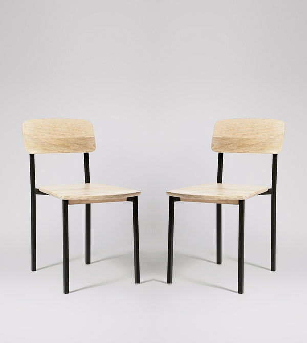 Land Solid Wood Dining Chair in natural Finish