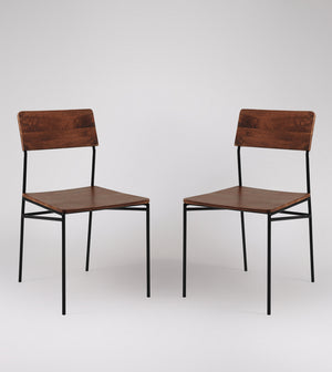 Bunder Solid Wood Dining Chair in dark brown Finish