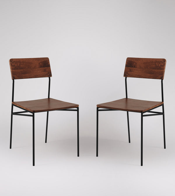 Bunder Solid Wood Dining Chair in dark brown Finish