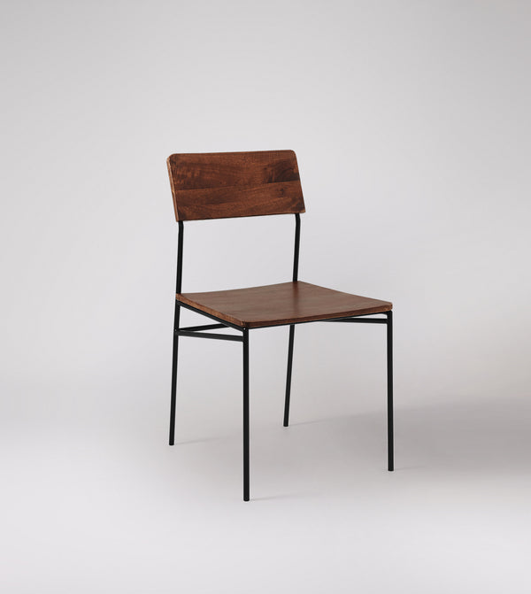 Bunder Solid Wood Dining Chair in dark brown Finish