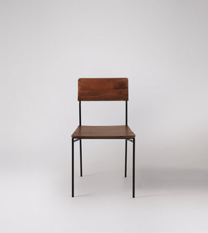 Bunder Solid Wood Dining Chair in dark brown Finish