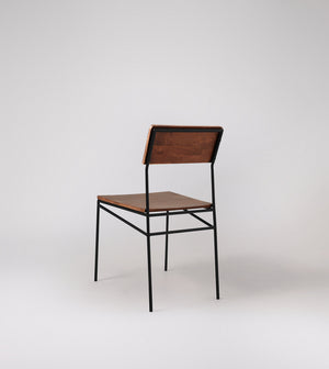 Bunder Solid Wood Dining Chair in dark brown Finish