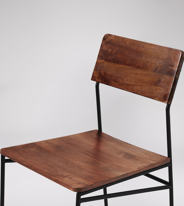 Bunder Solid Wood Dining Chair in dark brown Finish