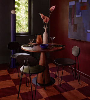 Yoyo Solid Wood Dining Chair in Black Finish