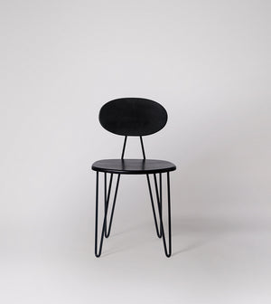 Yoyo Solid Wood Dining Chair in Black Finish