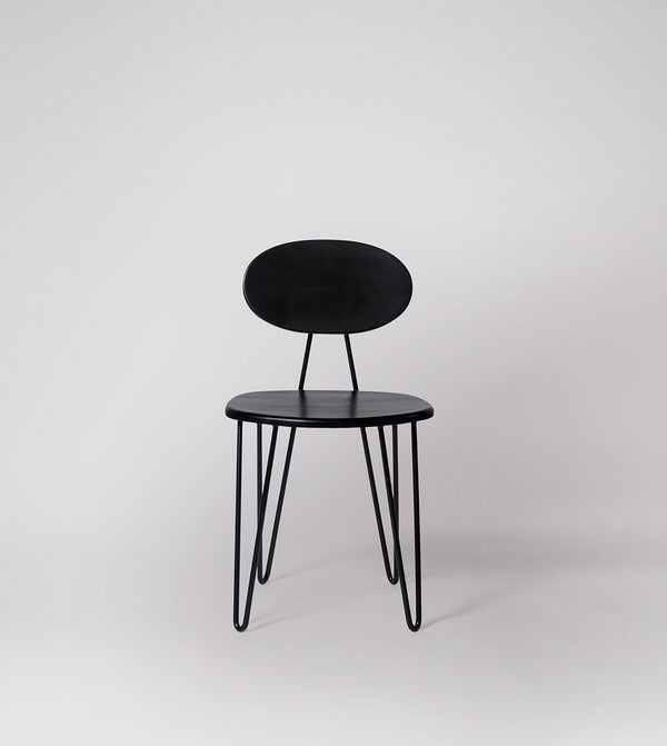 Yoyo Solid Wood Dining Chair in Black Finish