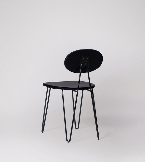 Yoyo Solid Wood Dining Chair in Black Finish