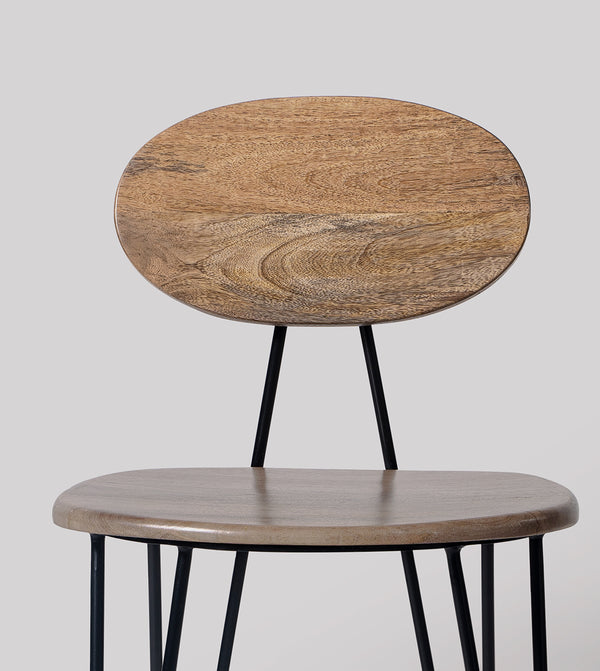 Yoyo Solid Wood Dining Chair in Natural Finish
