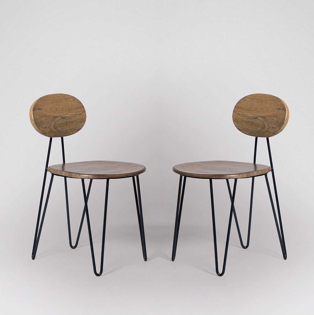 Yoyo Solid Wood Dining Chair in Natural Finish