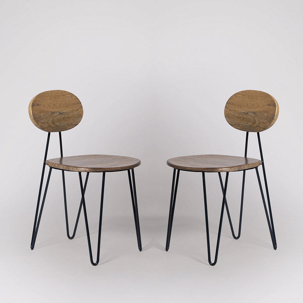 Yoyo Solid Wood Dining Chair in Natural Finish