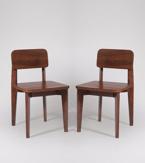 Harm Solid Wood Dining Chair in Dark Brown Finish