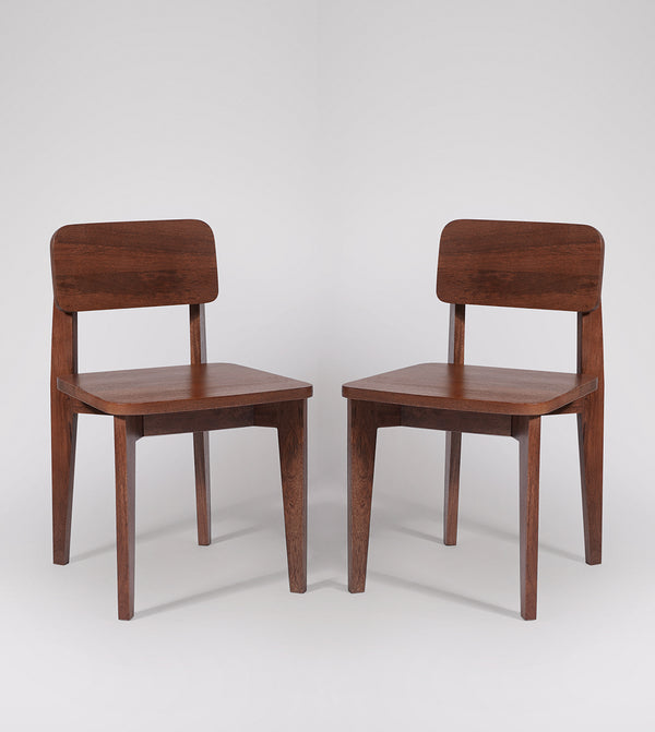 Harm Solid Wood Dining Chair in Dark Brown Finish