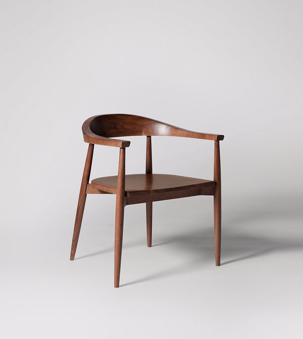 Leyuo Solid Wood Dining Chair in Dark Brown Finish