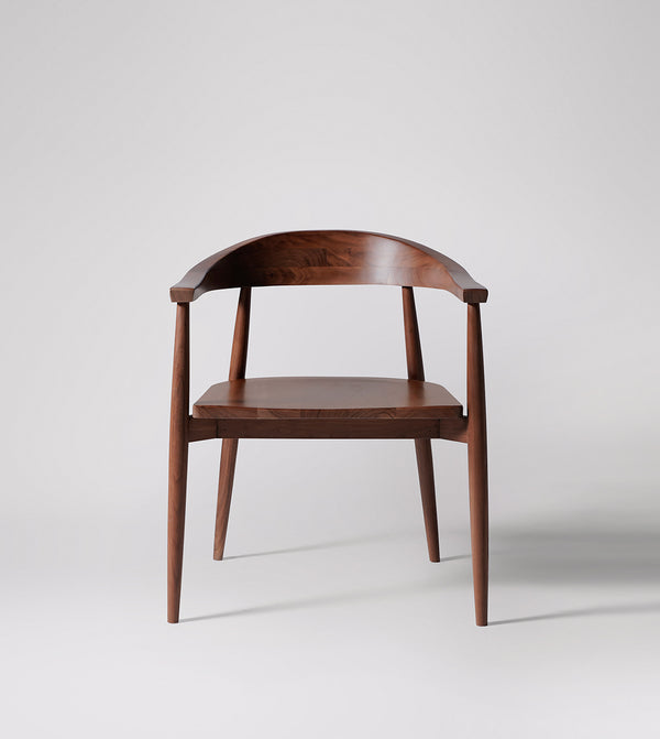 Leyuo Solid Wood Dining Chair in Dark Brown Finish