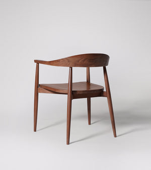 Leyuo Solid Wood Dining Chair in Dark Brown Finish