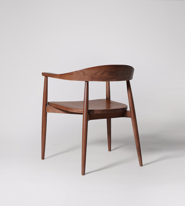 Leyuo Solid Wood Dining Chair in Dark Brown Finish