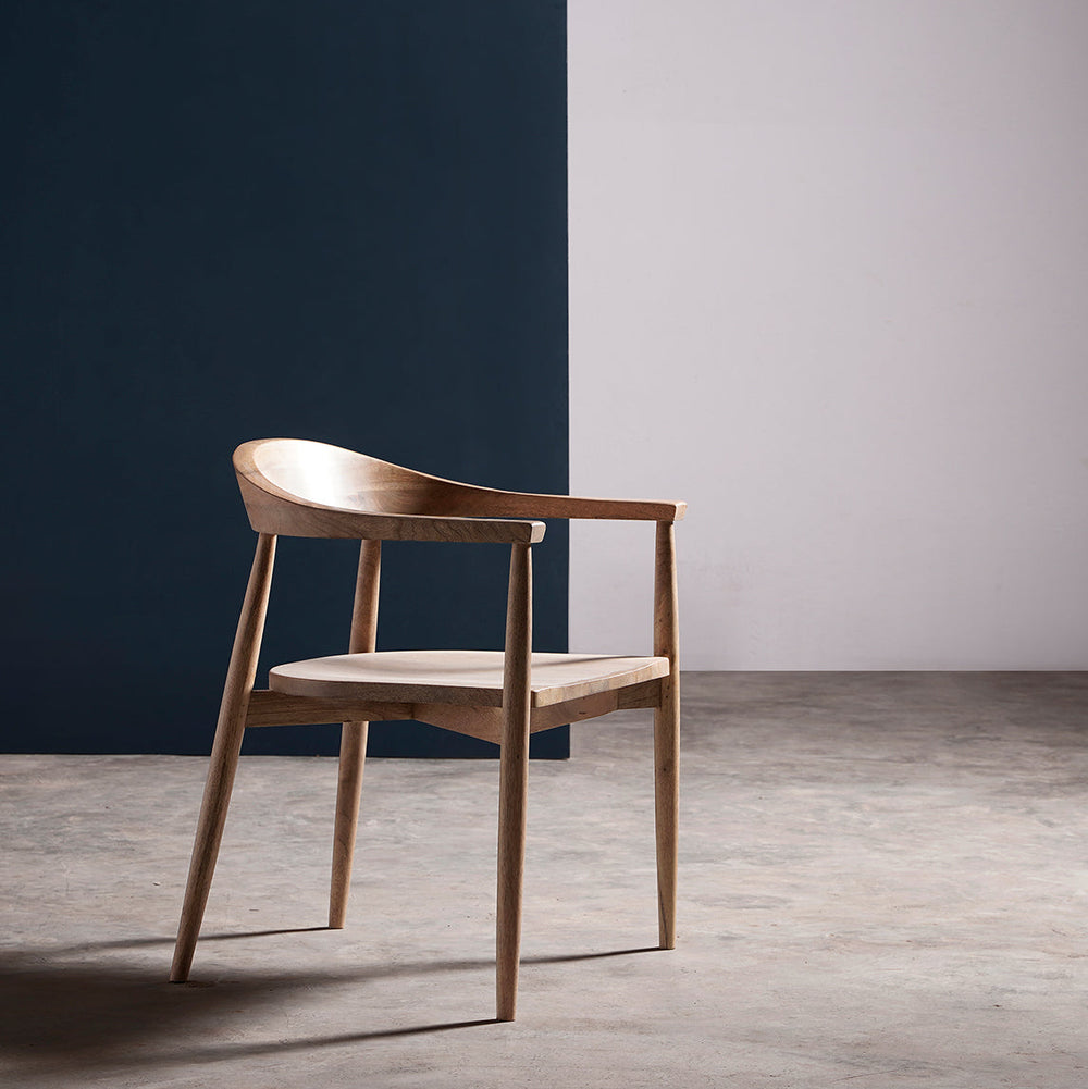Leyuo Solid Wood Dining Chair in Natural Finish