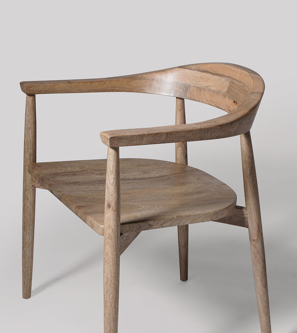 Leyuo Solid Wood Dining Chair in Natural Finish