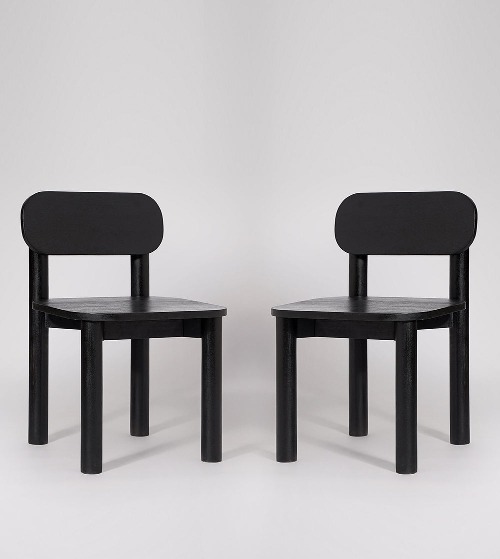 Sita Solid Wood Dining Chair in black Finish