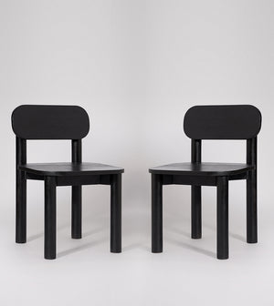 Sita Solid Wood Dining Chair in black Finish