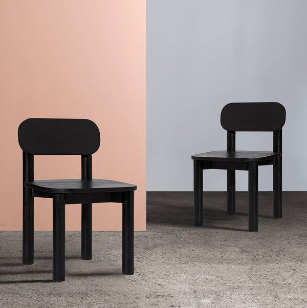 Sita Solid Wood Dining Chair in black Finish