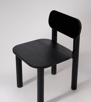 Sita Solid Wood Dining Chair in black Finish