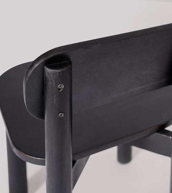 Sita Solid Wood Dining Chair in black Finish
