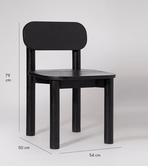 Sita Solid Wood Dining Chair in black Finish