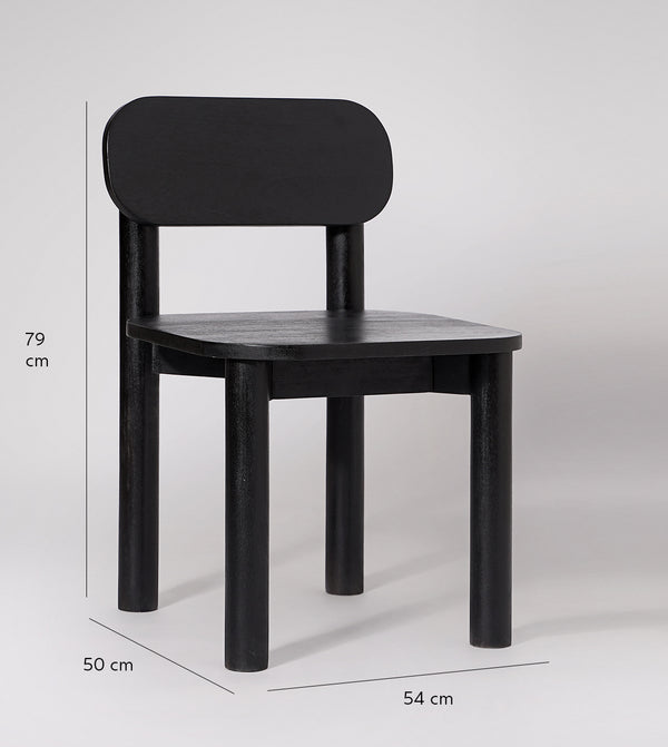 Sita Solid Wood Dining Chair in black Finish