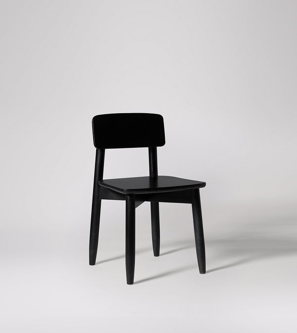 Rota Solid Wood Dining Chair in black Finish