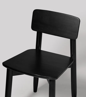 Rota Solid Wood Dining Chair in black Finish