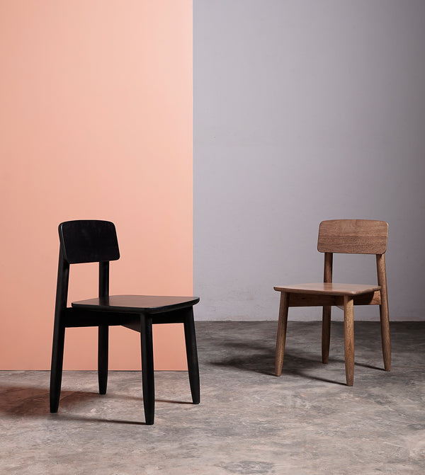 Rota Solid Wood Dining Chair in black Finish
