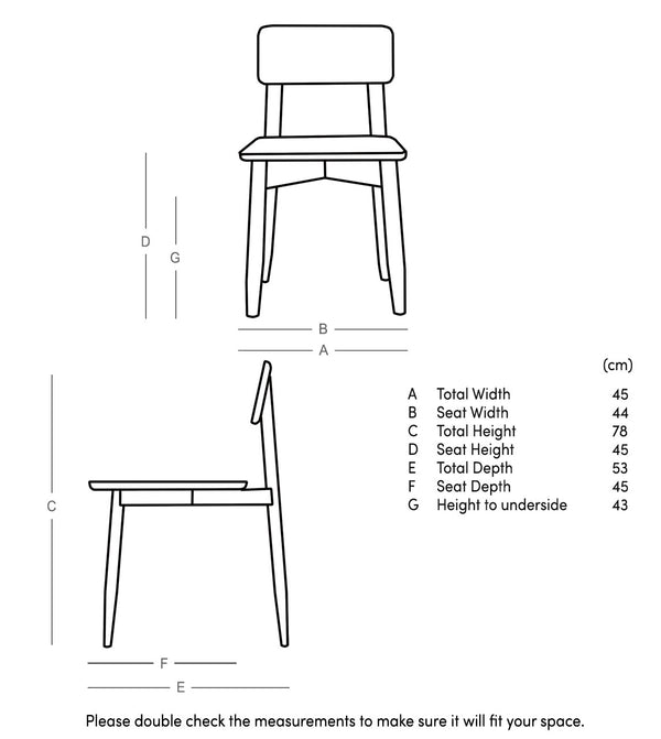 Rota Solid Wood Dining Chair in black Finish
