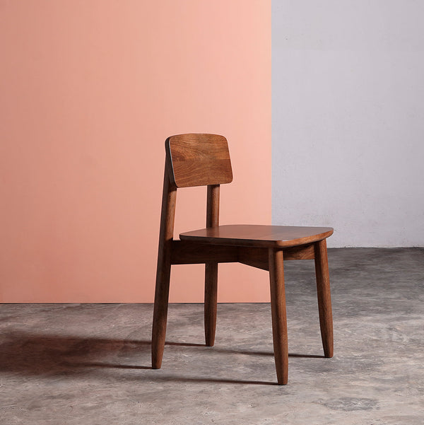 Rota Solid Wood Dining Chair in Dark Brown Finish
