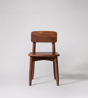 Rota Solid Wood Dining Chair in Dark Brown Finish