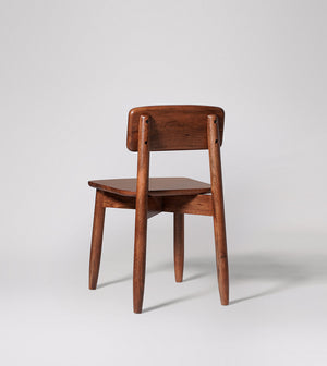 Rota Solid Wood Dining Chair in Dark Brown Finish