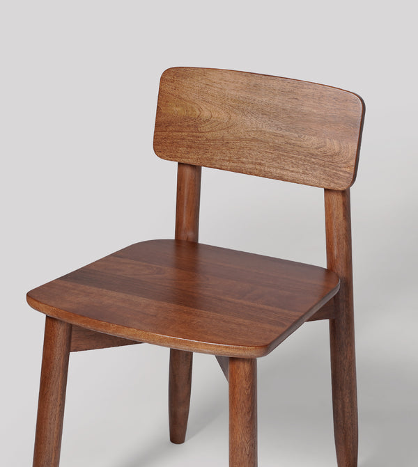 Rota Solid Wood Dining Chair in Dark Brown Finish