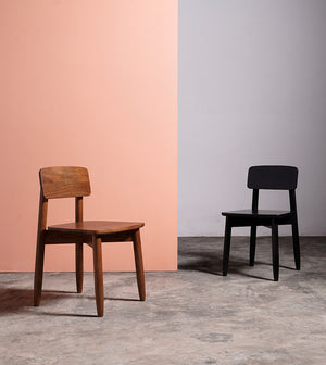 Rota Solid Wood Dining Chair in Dark Brown Finish