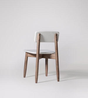 Rota Solid Wood Dining Chair in White & Natural Finish